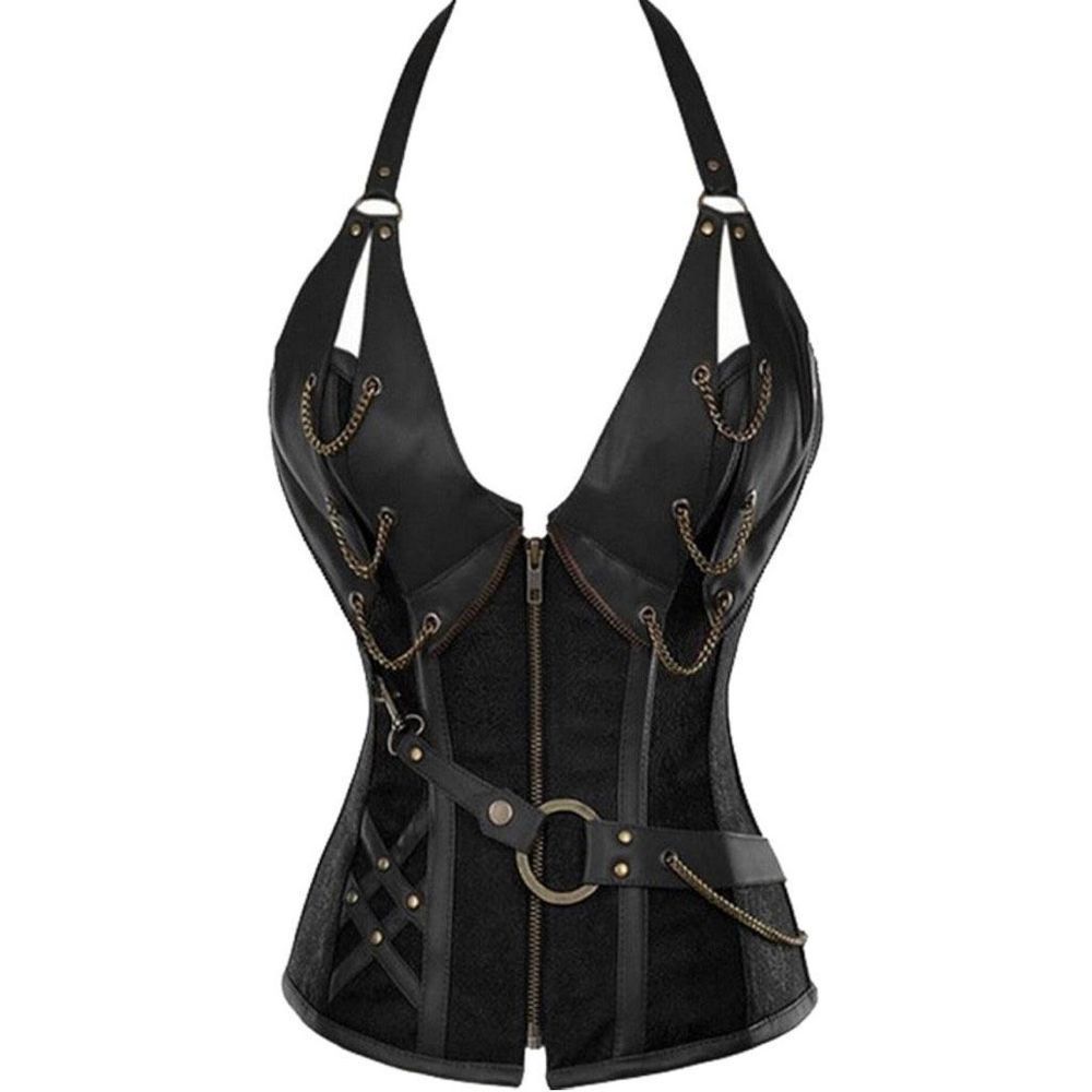 Womens Steel Boned Retro Goth Steampunk Corset